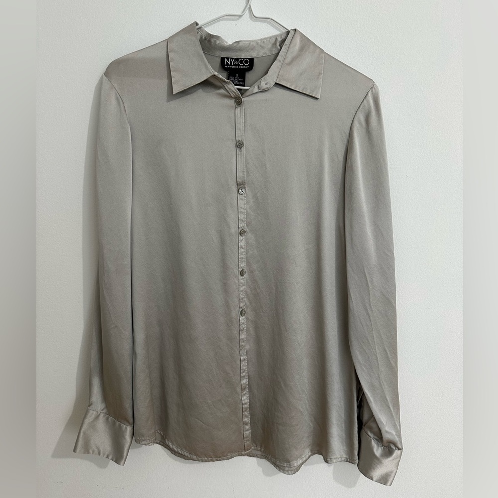Silver satin shirt